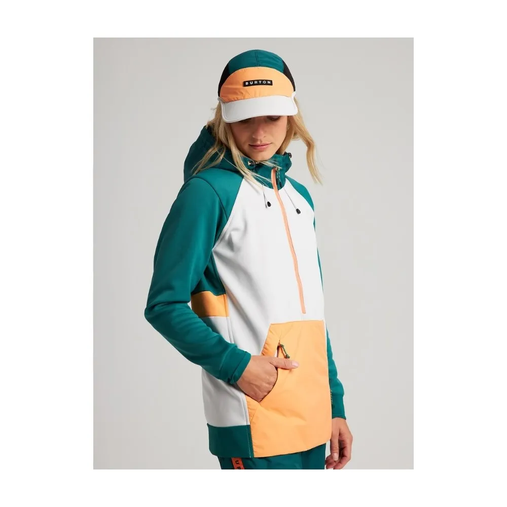 Anorak softshell BURTON Crown WPF Performance Vert / Orange Femme