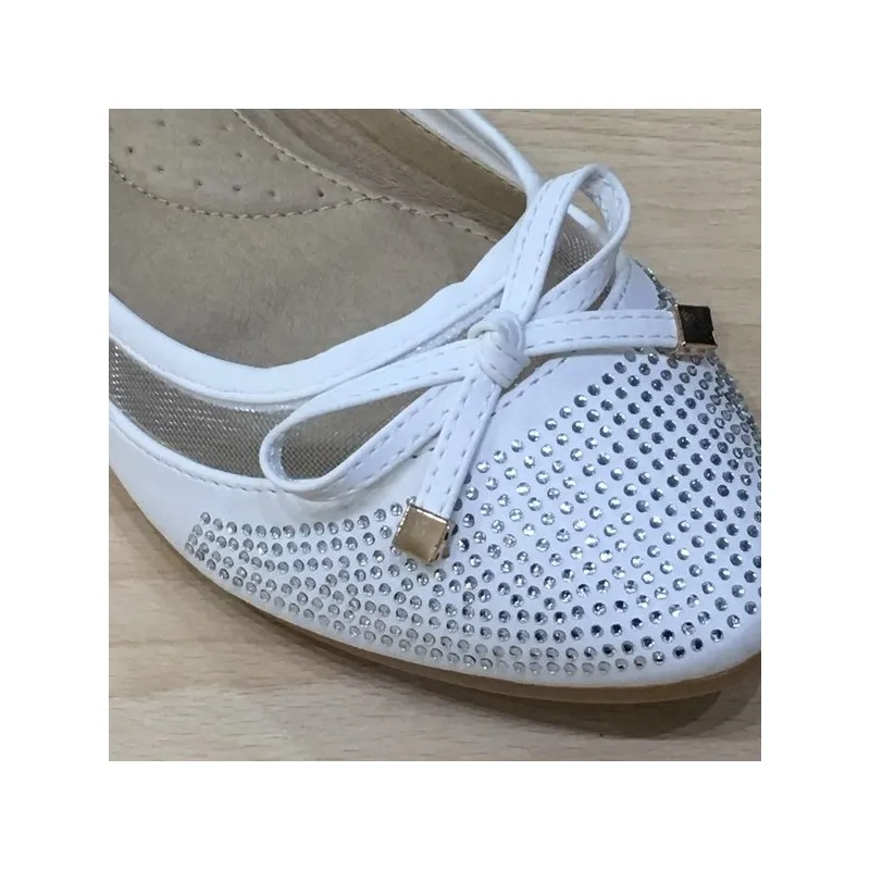 Ballerines fille blanc/argent 