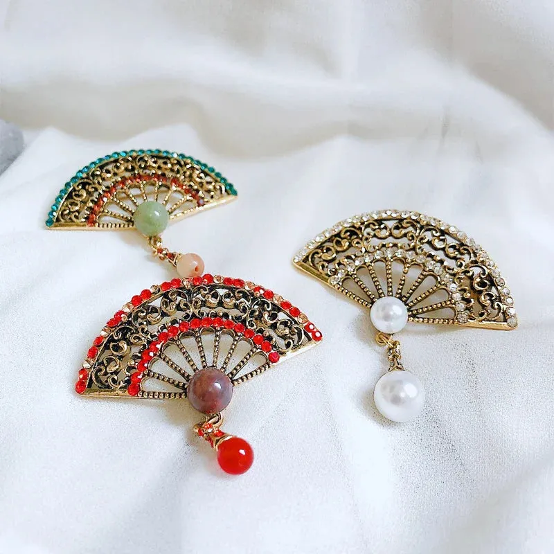 Broche Fantaisie Vintage- Eventail