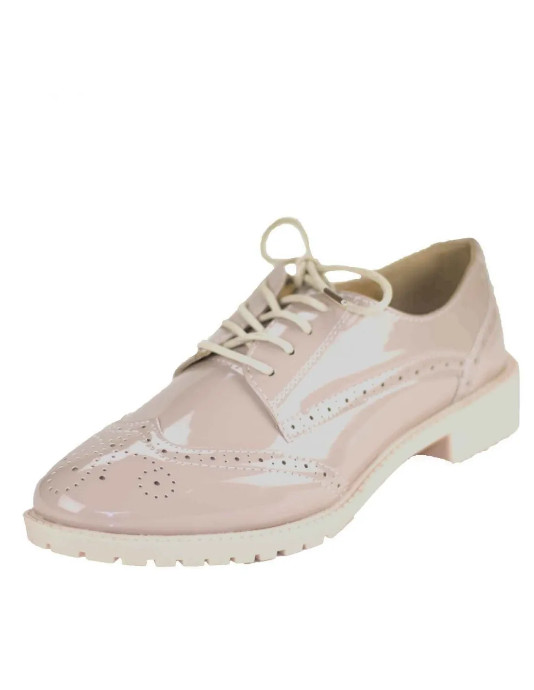 Derbies femme nude rose vernies femme semelle intérieure cuir
