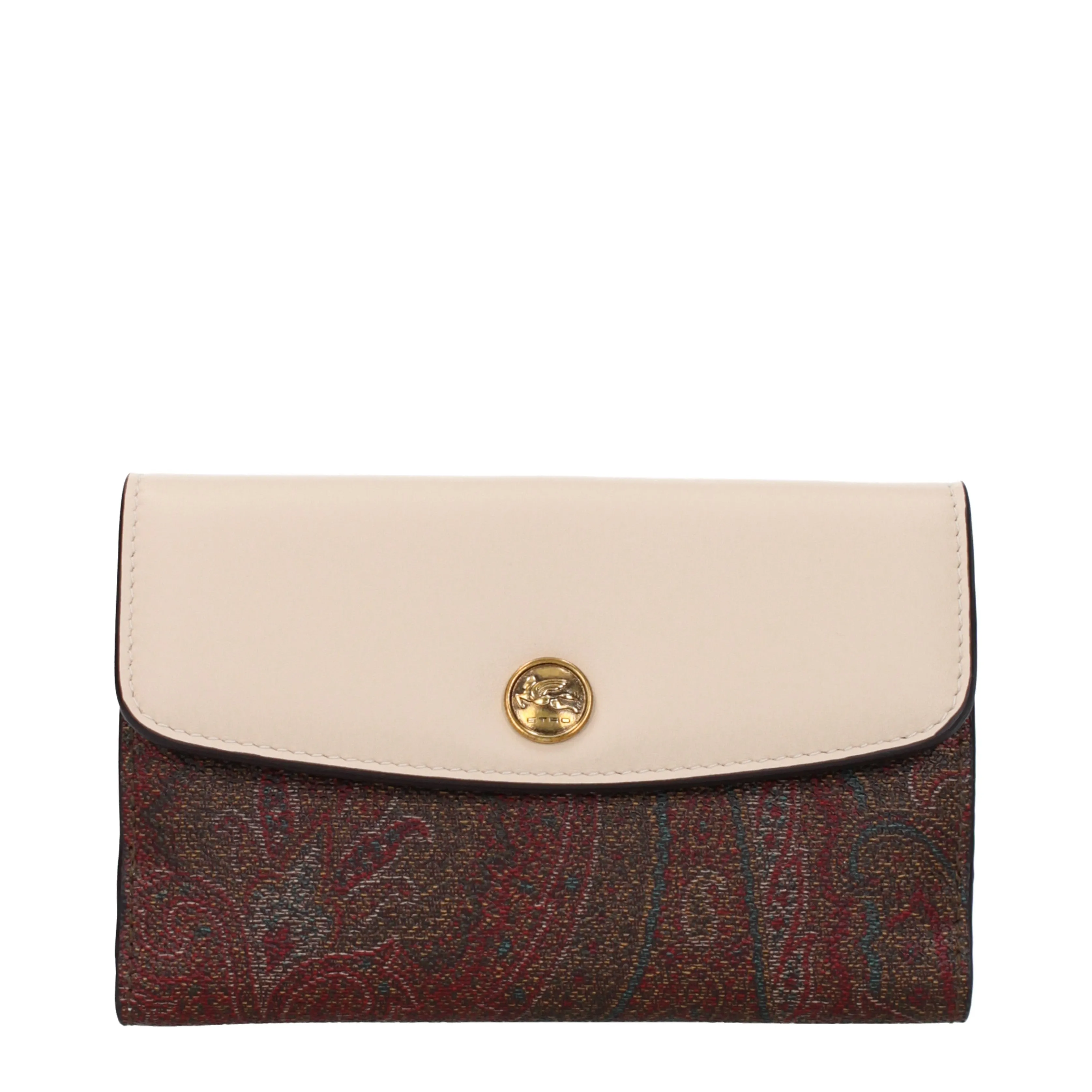 Femme de portefeuille Etro Tissu brun / beige