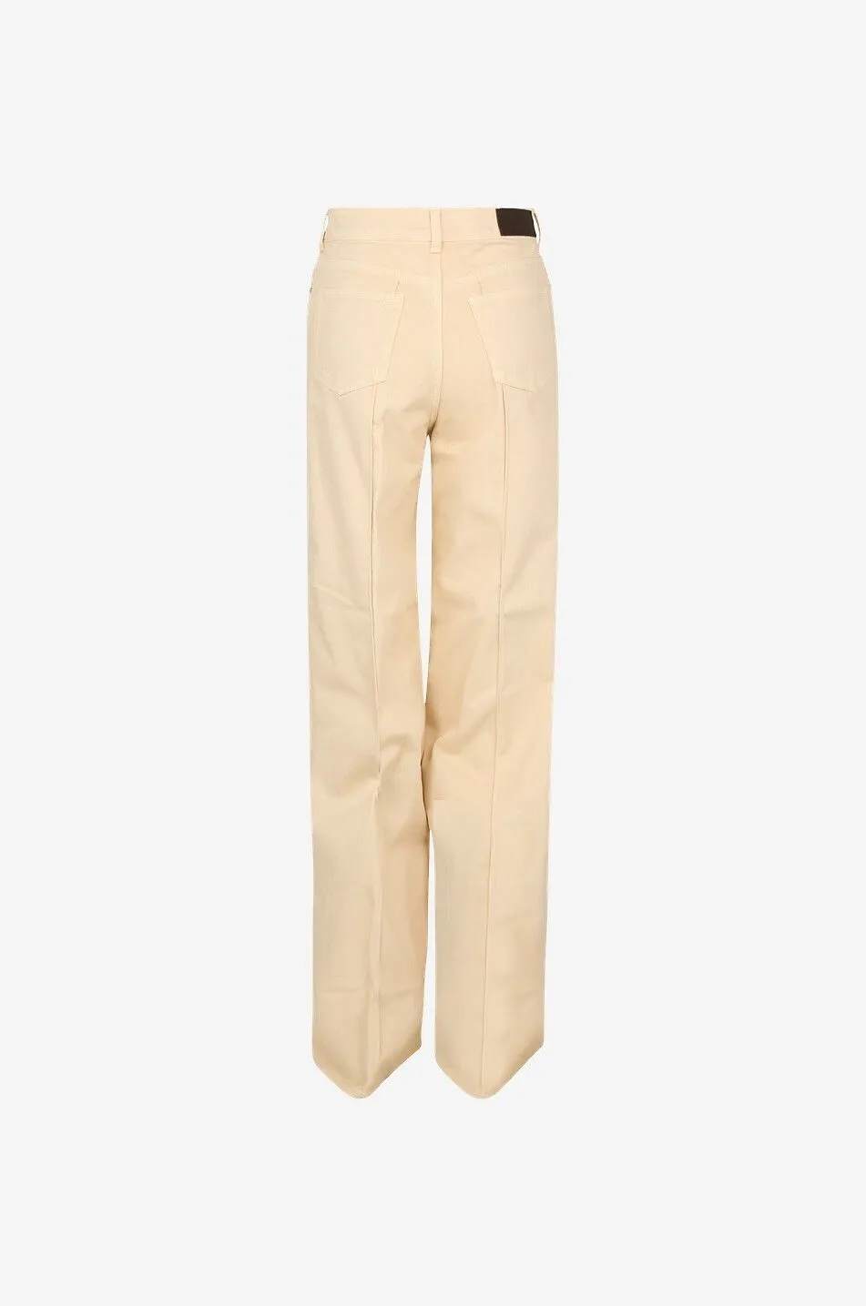 Jean large taille haute en Ivory