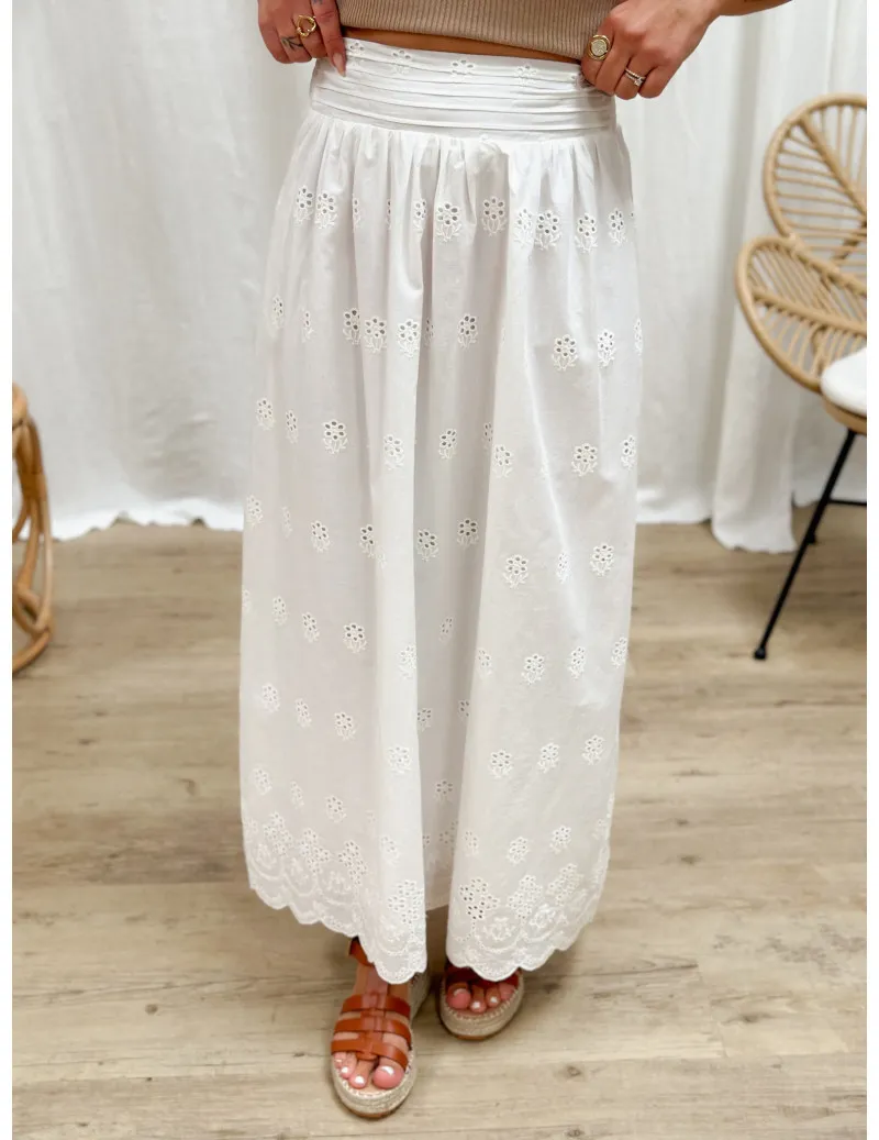 Jupe longue broderie anglaise - Clémence