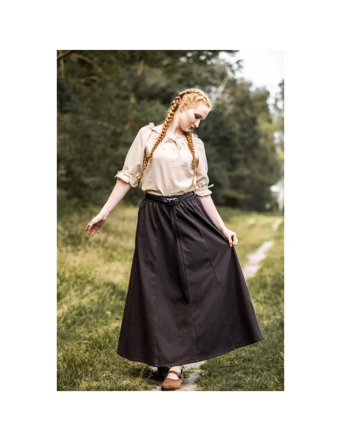 Jupe médiévale femme Smilla, marron foncé ⚔️ Boutique Épées