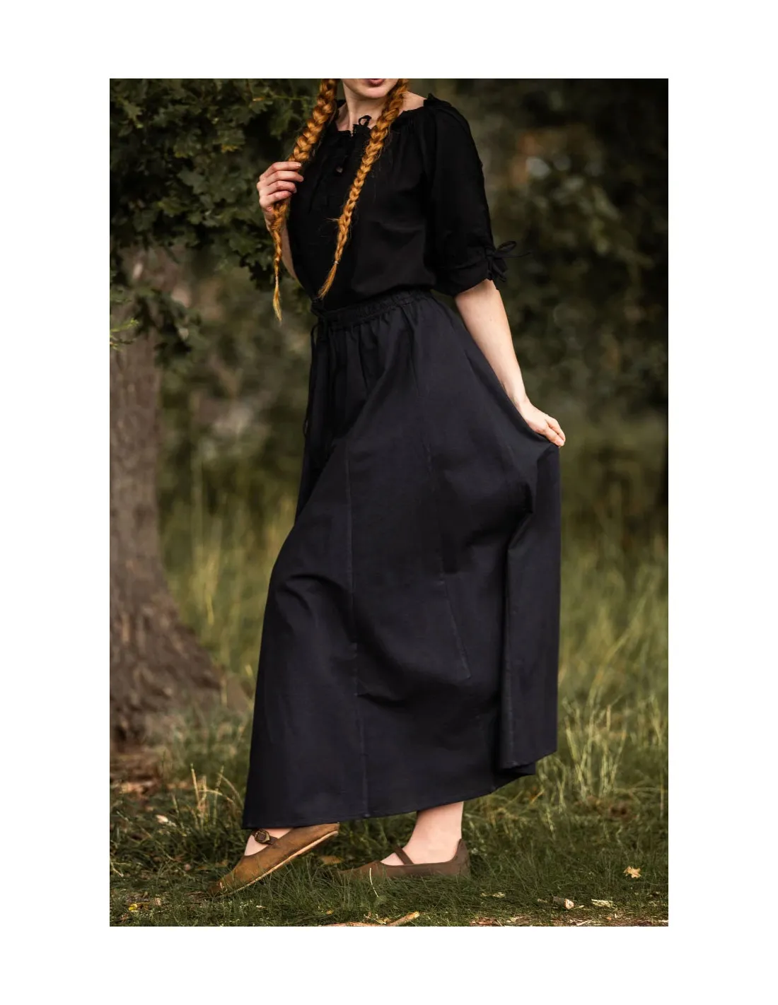 Jupe médiévale modèle Diana, noire ⚔️ Boutique Épées