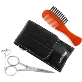 Kit D'entretien Barbe & Moustache - Ciseaux + Peigne-Brosse Alpen - Coffret Soins de Rasage Homme sur MenCorner