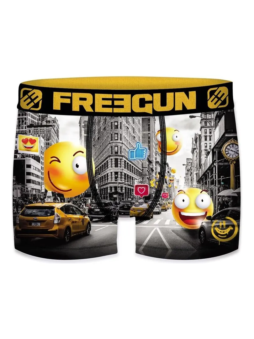 Lot de 4 Boxers garçon Emotik Freegun - Jaune