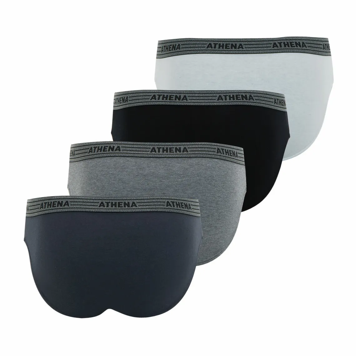 Lot de 4 slips homme Ecopack gris en coton Athéna - Slip Homme sur MenCorner