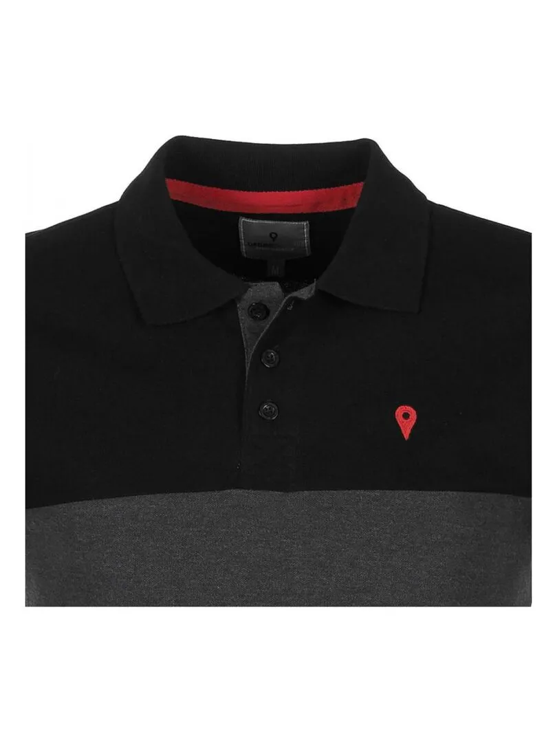 Polo manches courtes garçon ECALOSTE - DEGRE CELSIUS - Noir Gris