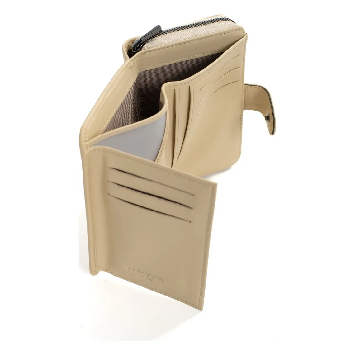 Portefeuille Stop RFID Cuir SAUVAGEH Sable Pey | 3 Suisses