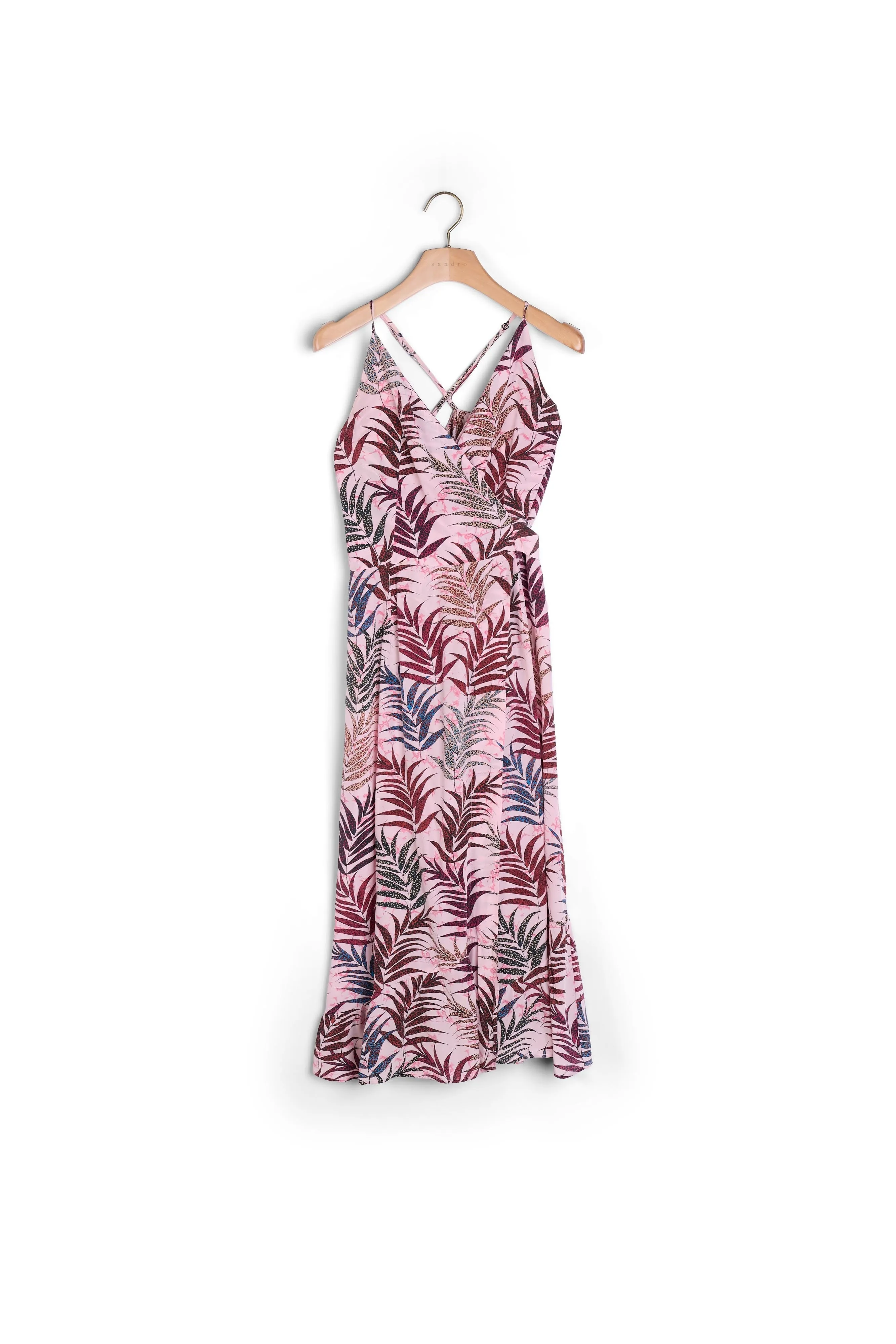 Robe portefeuille en soie imprimée
