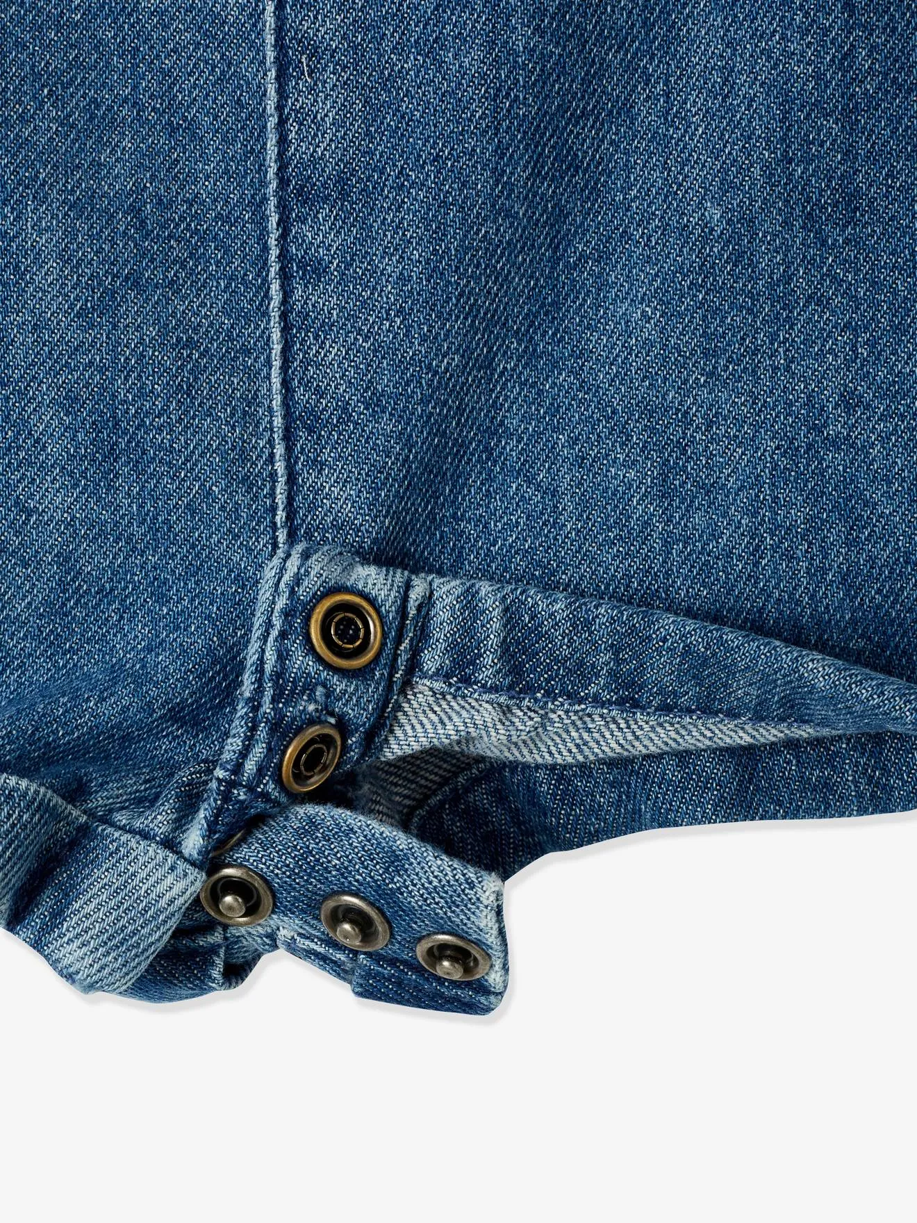 Salopette courte en denim bébé stone - Vertbaudet