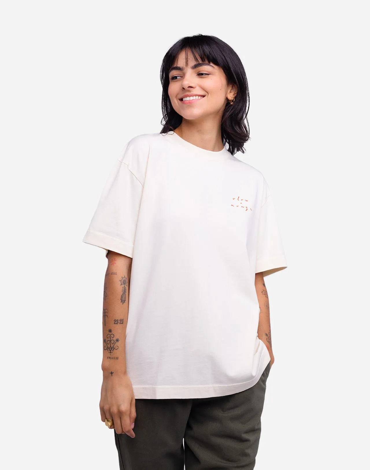 T-shirt Hiden ivoire ample Taille XXL Couleurs Ivoire