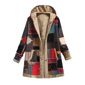 Veste polaire épaisse imprimée pour femme - Confortable et tendance - 